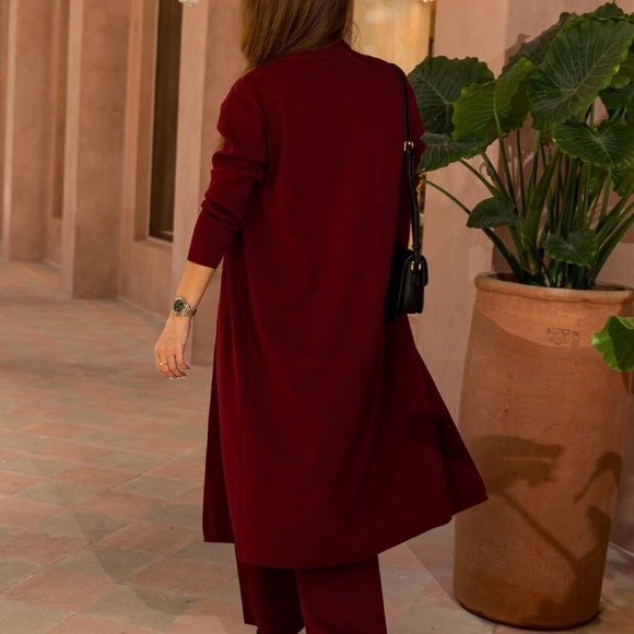 NEW!!! Eirini Knitted Three-Piece Pants Set - Burgundy - Picture 6 of 10